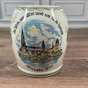 Vintage Ulmer Keramik  ceramic Beer Mug Stein Bier West Germany Um Ulm Herum